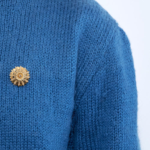 Broche Broche fleur, or jaune perles et diamant 58 Facettes DV0855-7