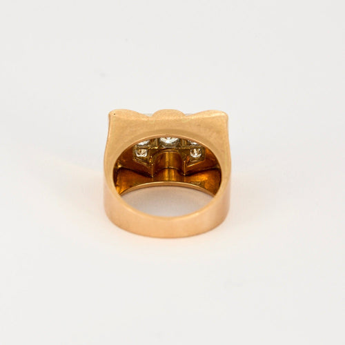 Bague 52 Bague Tank en or rose, platine et diamants 58 Facettes DV9454-11-52-1