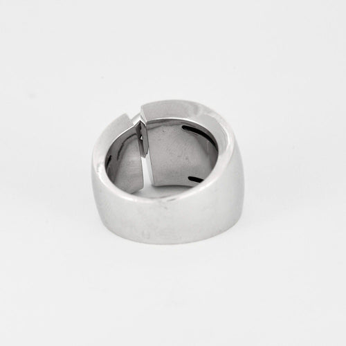 Bague 52 CHAUMET- Liens- Large Bague en or gris et diamants 58 Facettes DV0862-2-52-1