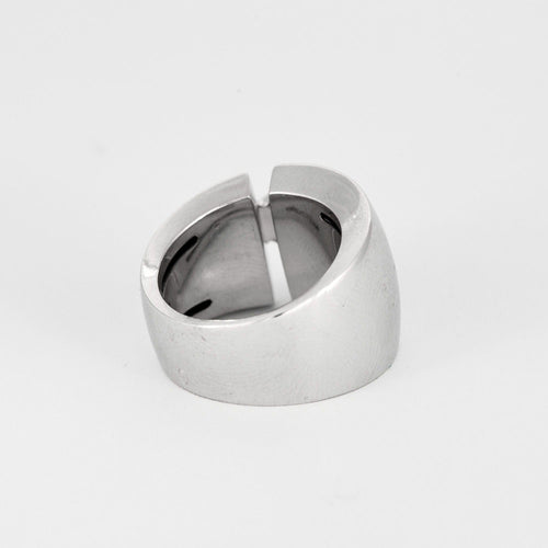 Bague 52 CHAUMET- Liens- Large Bague en or gris et diamants 58 Facettes DV0862-2-52-1