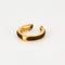 Bague 49 HERMES - Kyoto - Bague en métal plaqué or jaune et cuir 58 Facettes DV9454-7-49-2
