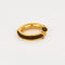 Bague 49 HERMES - Kyoto - Bague en métal plaqué or jaune et cuir 58 Facettes DV9454-7-49-2