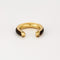 Bague 51 HERMÈS- Kyoto- Bague en métal doré et cuir 58 Facettes DV9454-8-51-2