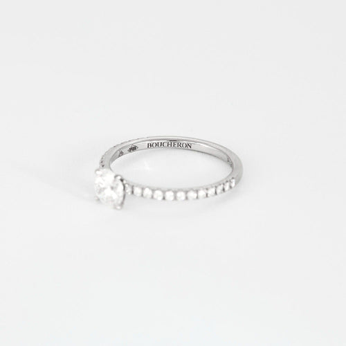 Bague 49 BOUCHERON - Beloved - Bague solitaire en platine et diamants 58 Facettes DV4027-1-49-2