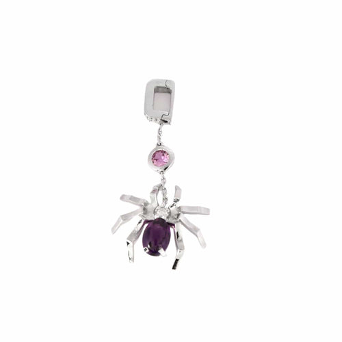 Pendentif CHAUMET - Attrape-Moi Si Tu m'Aimes - Pendentif or gris, améthyste et diamant sur cordon 58 Facettes DV0808-3