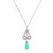 Pendentif Pendentif Belle Epoque, or blanc, diamants et émeraude 58 Facettes DV0872-3