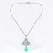 Pendentif Pendentif Belle Epoque, or blanc, diamants et émeraude 58 Facettes DV0872-3