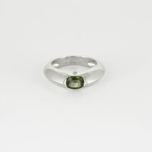 53 PIAGET - Biseau - Bague or blanc et saphir vert et diamant 58 Facettes DV0879-2-53-2