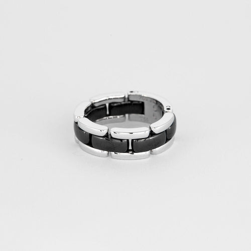 Bague 55 CHANEL - Ultra - Bague souple or blanc et céramique 58 Facettes DV0882-2-DV0882-1
