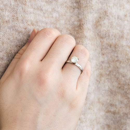 Bague 52 Solitaire or blanc et diamant 1ct 58 Facettes DV10514-7-52-1