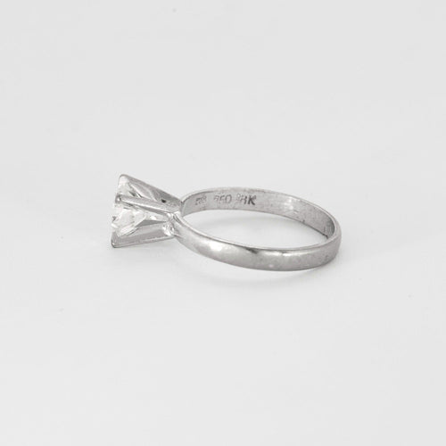 Bague 52 Solitaire or blanc et diamant 1ct 58 Facettes DV10514-7-52-1