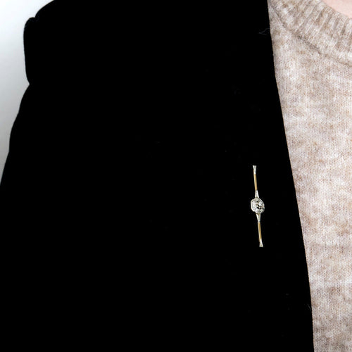 Broche Broche or jaune et blanc, diamants 58 Facettes DV10514-12