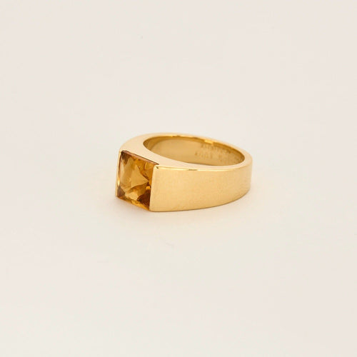 Bague 53 CARTIER - Tank - Bague or jaune et citrine suifée 58 Facettes DV9937-1-53-2