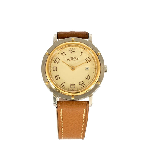 Montre HERMES - Clipper- Montre en acier et plaqué or 58 Facettes DV8953-4