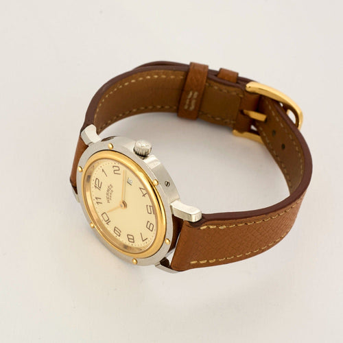 Montre HERMES - Clipper- Montre en acier et plaqué or 58 Facettes DV8953-4