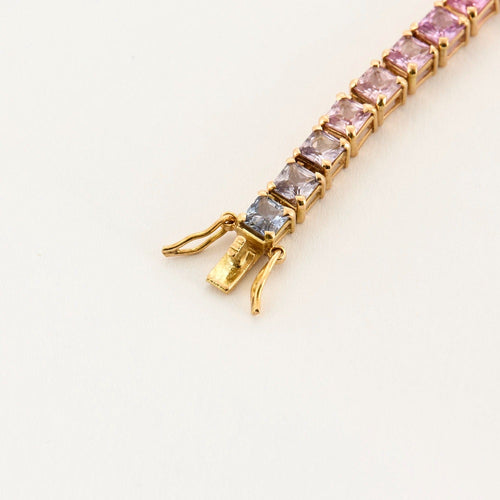 Bracelet Bracelet Rivière en or jaune et  saphirs rainbow 58 Facettes DV10005-2