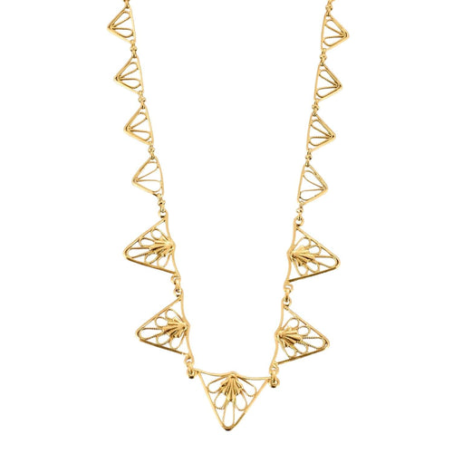 Collier Collier draperie en or jaune maille filigrane 58 Facettes DV0751-11