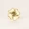 Bague 56 Bague trèfle en or jaune avec nacre, diamants et émeraudes 58 Facettes DV0751-13-56
