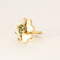 Bague 56 Bague trèfle en or jaune avec nacre, diamants et émeraudes 58 Facettes DV0751-13-56