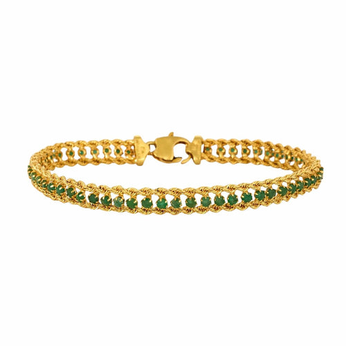 Bracelet Bracelet en or jaune et émeraudes 58 Facettes DV0751-14