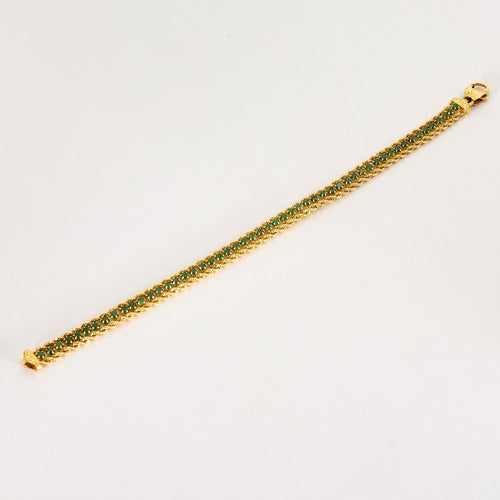 Bracelet Bracelet en or jaune et émeraudes 58 Facettes DV0751-14