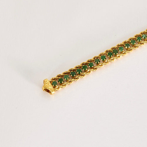 Bracelet Bracelet en or jaune et émeraudes 58 Facettes DV0751-14
