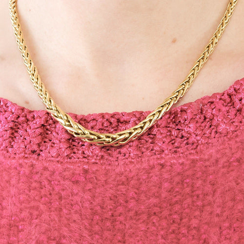 Collier Collier maille palmier, or jaune 58 Facettes DV0907-1