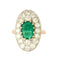 Bague 49 Bague en or 2 tons avec émeraude et diamants 58 Facettes DV0901-1-49-2