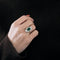 Bague 49 Bague en or 2 tons avec émeraude et diamants 58 Facettes DV0901-1-49-2