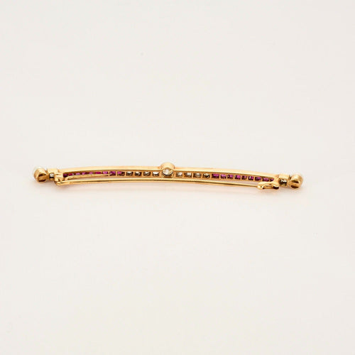 Broche Broche barette, or jaune, rubis et diamants et perles 58 Facettes DV0751-15