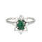 Bague 61 Bague Marguerite en or blanc avec émeraude et diamants 58 Facettes DV0915-2-61