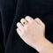 Bague 61 Bague Marguerite en or blanc avec émeraude et diamants 58 Facettes DV0915-2-61