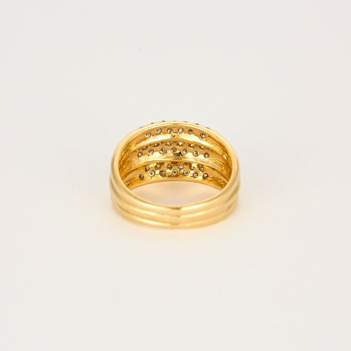 Bague 58 Bague en or jaune et diamants 58 Facettes DV0915-3-58