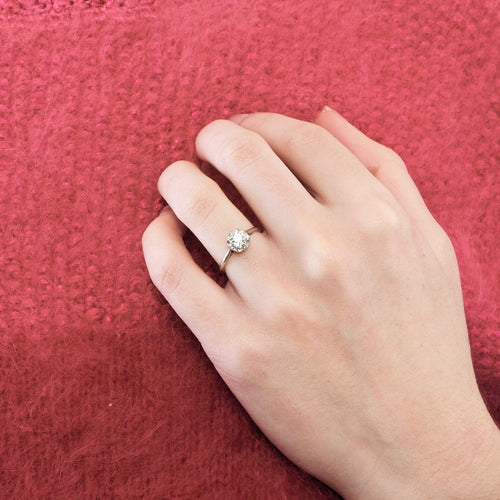 Bague 50 Solitaire or blanc et diamant 58 Facettes DV0909-1-50-2