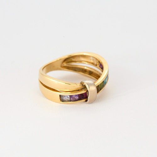 Bague 51 GUY LAROCHE - Bague croisée or jaune et pierre semi-précieuses 58 Facettes DV3706-2-51-2