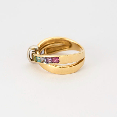 Bague 51 GUY LAROCHE - Bague croisée or jaune et pierre semi-précieuses 58 Facettes DV3706-2-51-2