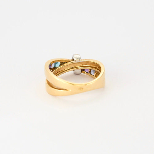 Bague 51 GUY LAROCHE - Bague croisée or jaune et pierre semi-précieuses 58 Facettes DV3706-2-51-2