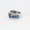 Bague 52 Bague bandeau or blanc et saphir 58 Facettes DV3706-4-52-1