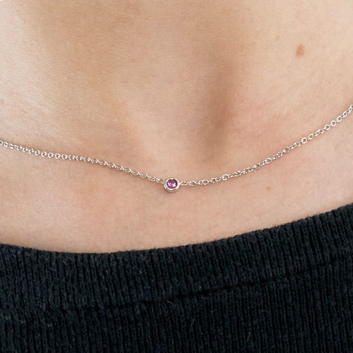 DIOR - Mimioui- Collier en or blanc et saphir rose