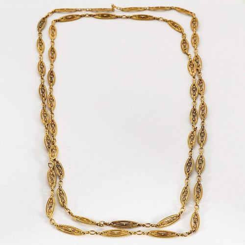 Collier Collier maillons filigranés or jaune 58 Facettes DV9709-1