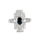 Bague 54 Bague Art déco en platine, saphir et diamants 58 Facettes DV11406-1-54-3