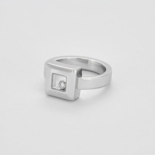 Bague 53 CHOPARD - Happy Diamond - Bague or blanc et diamant 58 Facettes DV10583-1-53-2