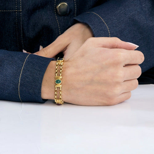 Bracelet Bracelet or jaune, saphir, rubis, émeraude 58 Facettes DV10865-2