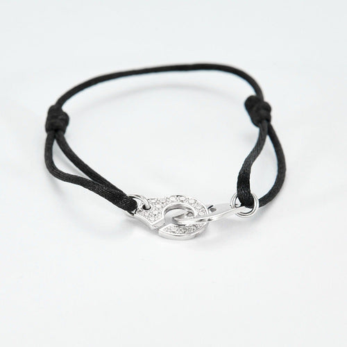 Bracelet DINH VAN - Menottes - Bracelet or blanc et diamants 58 Facettes DV10763-1