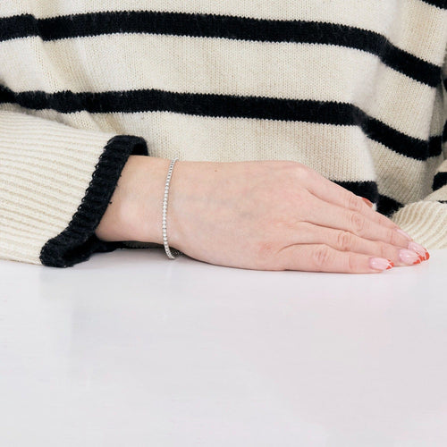 Bracelet MAUBOUSSIN - Tu es ma rivière d’amour - Bracelet ligne or blanc et diamants 58 Facettes DV8298-3