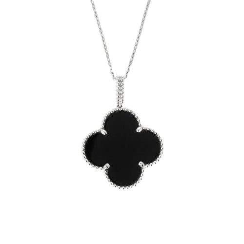 Collier VAN CLEEF & ARPELS - Magic Alhambra - Sautoir or blanc et onyx 58 Facettes DV0830-15