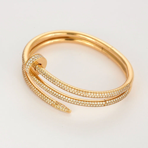 CARTIER - Juste un Clou - Bracelet double or rose et diamants