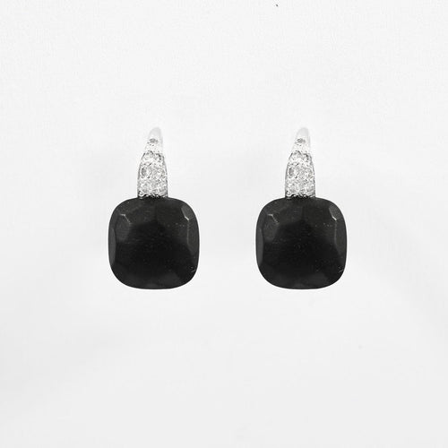 Boucles d'oreilles POMELLATO - Boucles d'oreilles or blanc, jais et diamants 58 Facettes DV6567-2