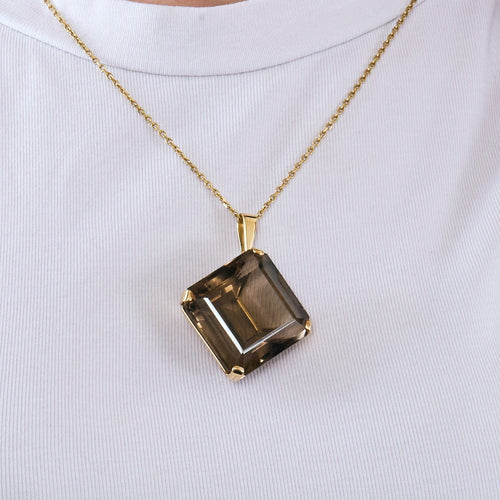 Pendentif Pendentif en or jaune et quartz fumé 58 Facettes DV11262-2