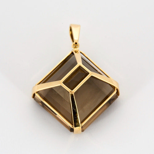 Pendentif Pendentif en or jaune et quartz fumé 58 Facettes DV11262-2
